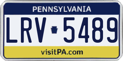 PA license plate LRV5489