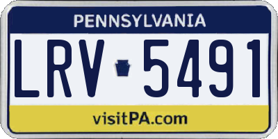PA license plate LRV5491