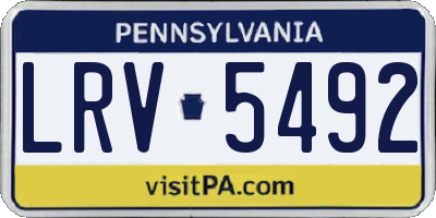PA license plate LRV5492