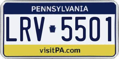 PA license plate LRV5501