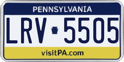 PA license plate LRV5505