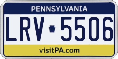 PA license plate LRV5506