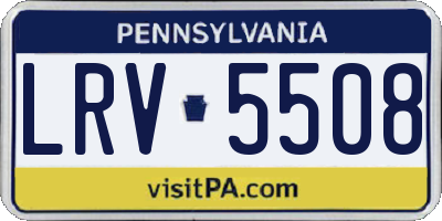 PA license plate LRV5508