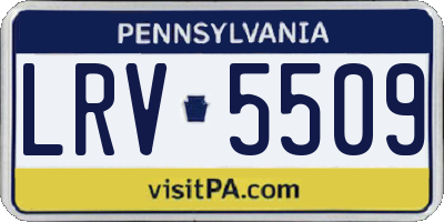 PA license plate LRV5509