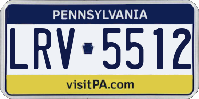 PA license plate LRV5512