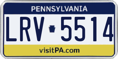 PA license plate LRV5514