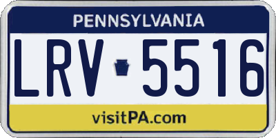 PA license plate LRV5516