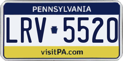 PA license plate LRV5520