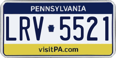 PA license plate LRV5521
