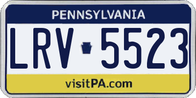 PA license plate LRV5523