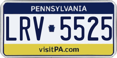 PA license plate LRV5525