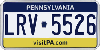 PA license plate LRV5526
