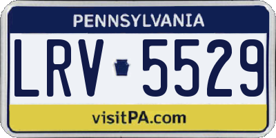 PA license plate LRV5529