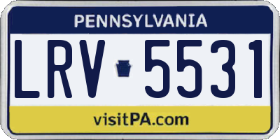 PA license plate LRV5531