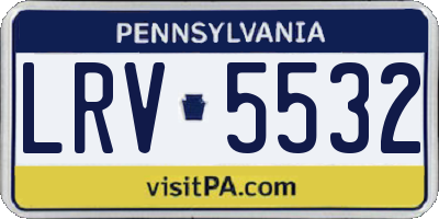 PA license plate LRV5532