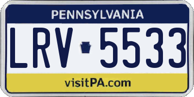 PA license plate LRV5533