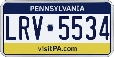 PA license plate LRV5534