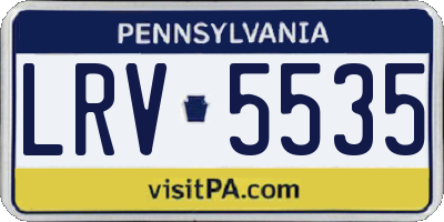PA license plate LRV5535