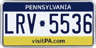 PA license plate LRV5536