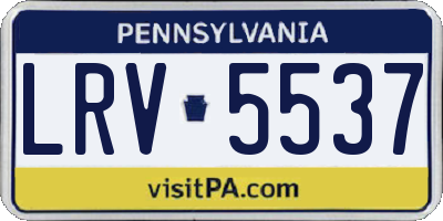 PA license plate LRV5537