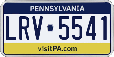 PA license plate LRV5541