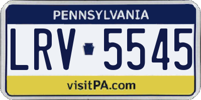 PA license plate LRV5545