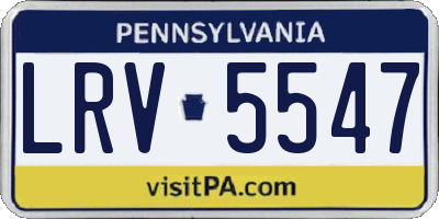 PA license plate LRV5547