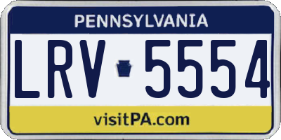 PA license plate LRV5554