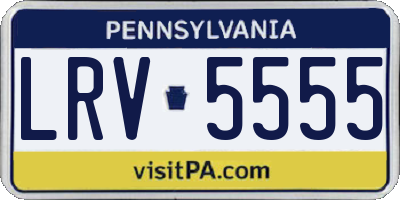 PA license plate LRV5555
