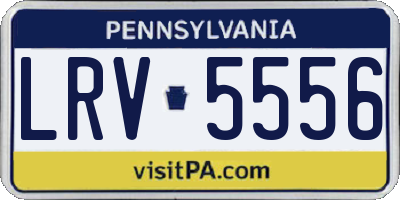 PA license plate LRV5556