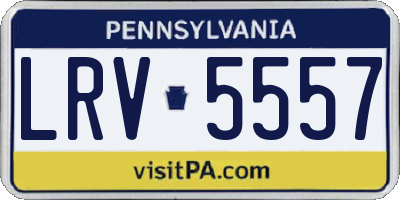PA license plate LRV5557