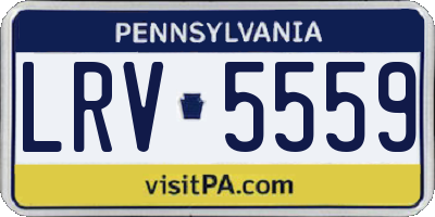 PA license plate LRV5559