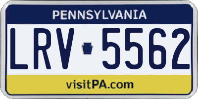 PA license plate LRV5562