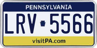 PA license plate LRV5566
