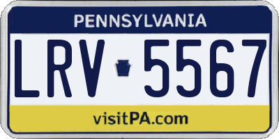 PA license plate LRV5567