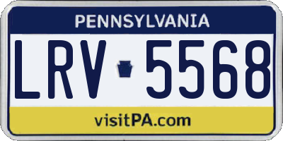 PA license plate LRV5568