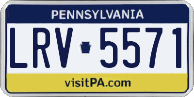 PA license plate LRV5571