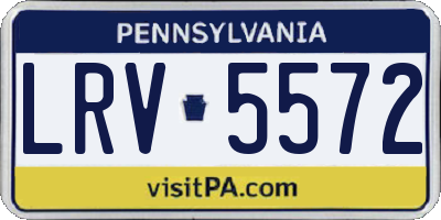 PA license plate LRV5572