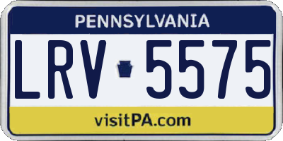 PA license plate LRV5575