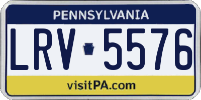 PA license plate LRV5576