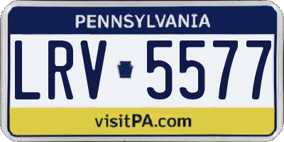 PA license plate LRV5577