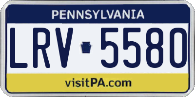 PA license plate LRV5580