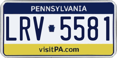 PA license plate LRV5581