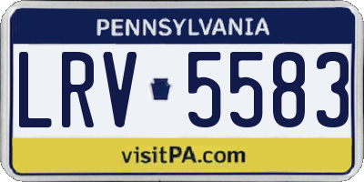 PA license plate LRV5583