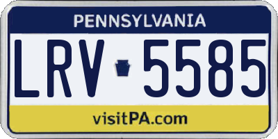 PA license plate LRV5585