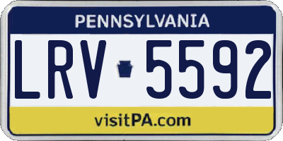 PA license plate LRV5592