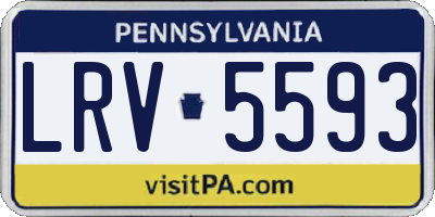PA license plate LRV5593