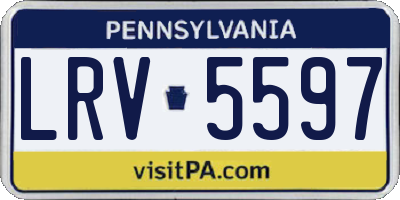 PA license plate LRV5597