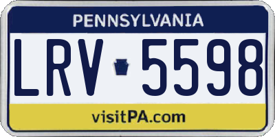 PA license plate LRV5598