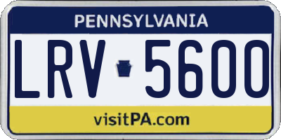 PA license plate LRV5600